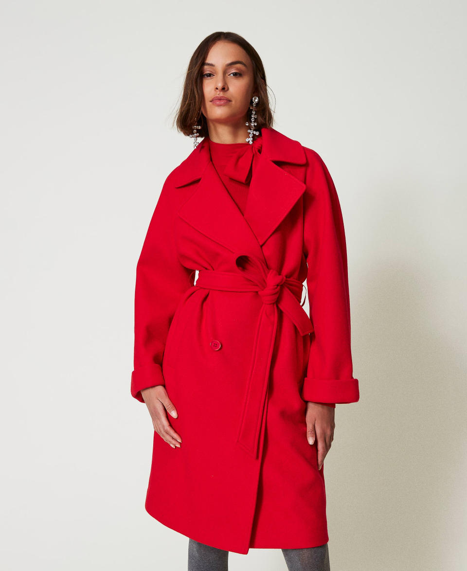 Twin Set Cappotto doppiopetto in panno Convenienza