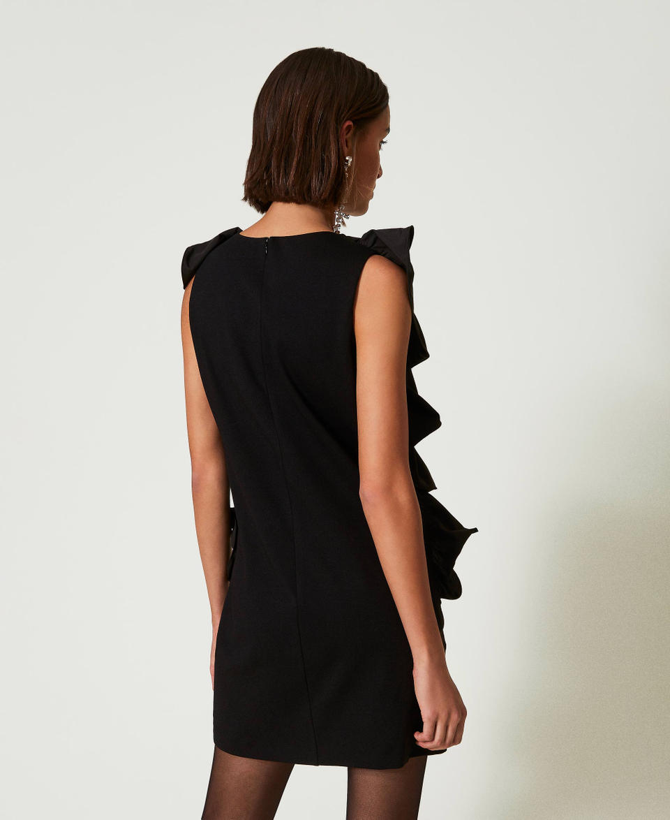 Twin Set Abito corto con volant in georgette Offerta