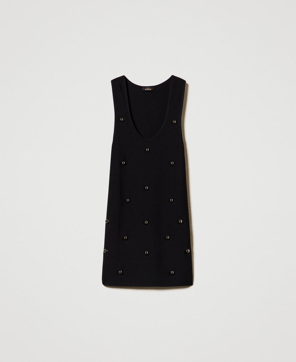 Twin Set Abito corto in maglia con borchie Economico