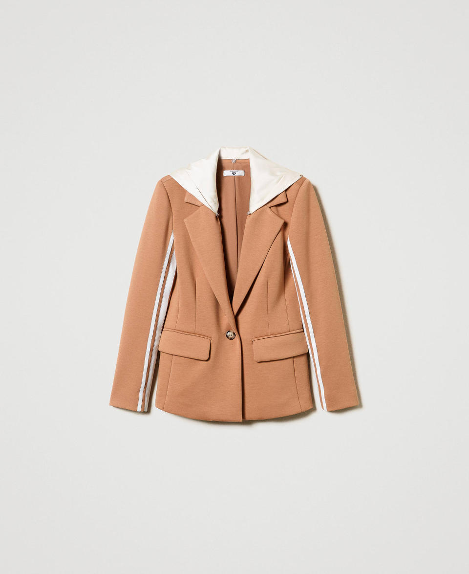 Twin Set Giacca blazer in tessuto scuba con cappuccio Online