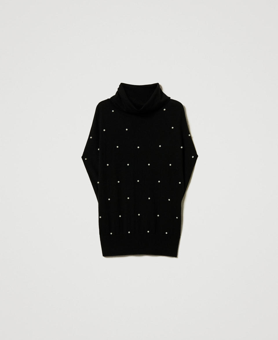 Twin Set Maglia in misto lana con ricamo di perle Outlet