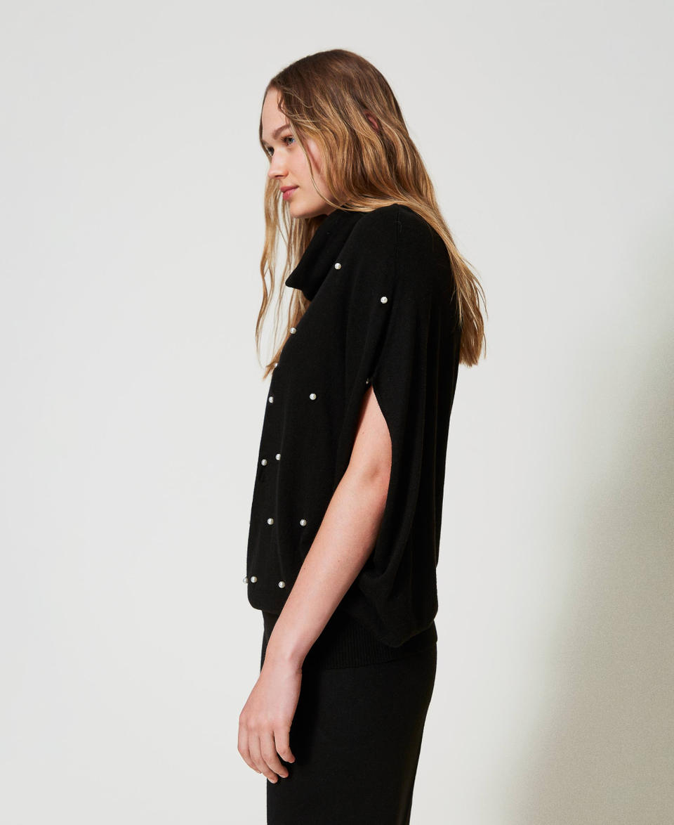 Twin Set Maglia in misto lana con ricamo di perle Outlet