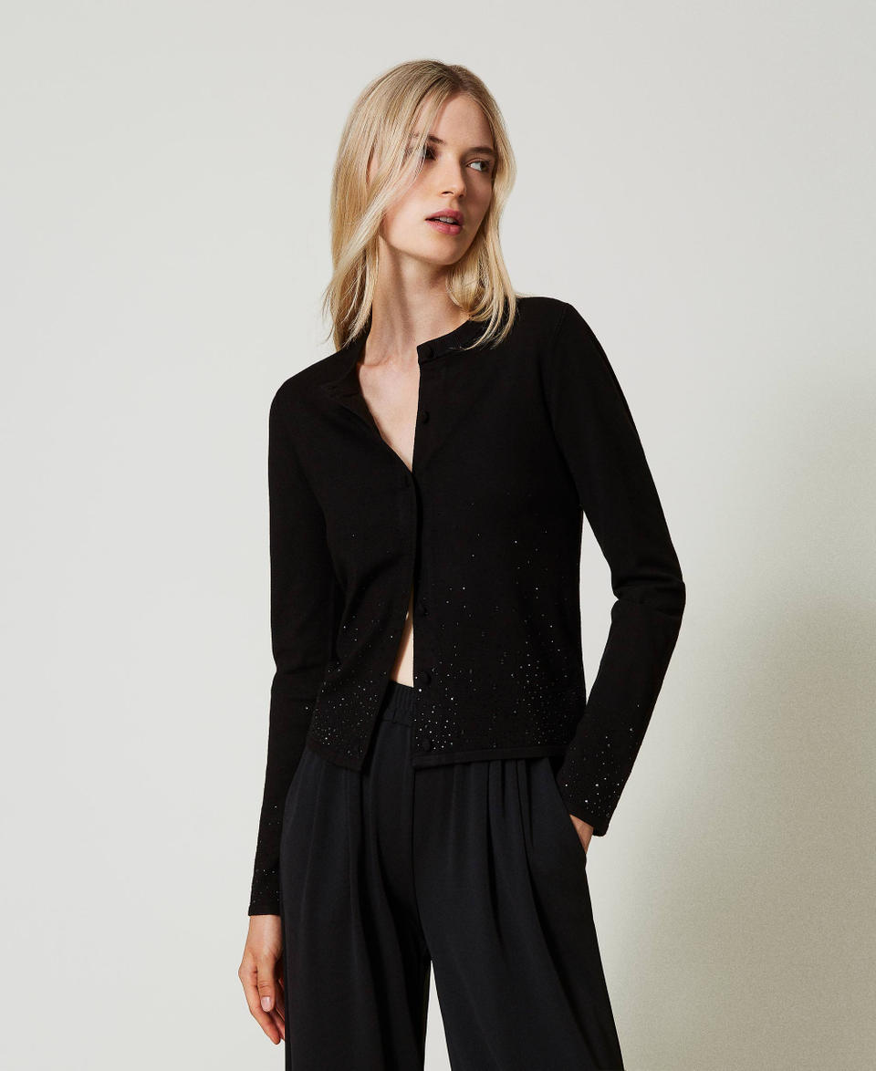 Twin Set Cardigan con strass in dégradé Saldi