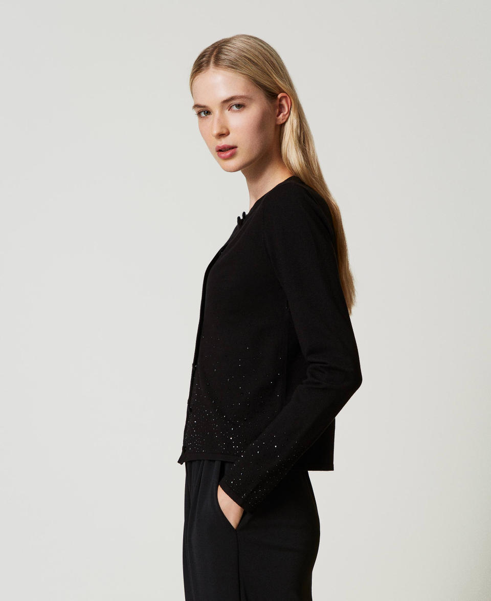 Twin Set Cardigan con strass in dégradé Saldi