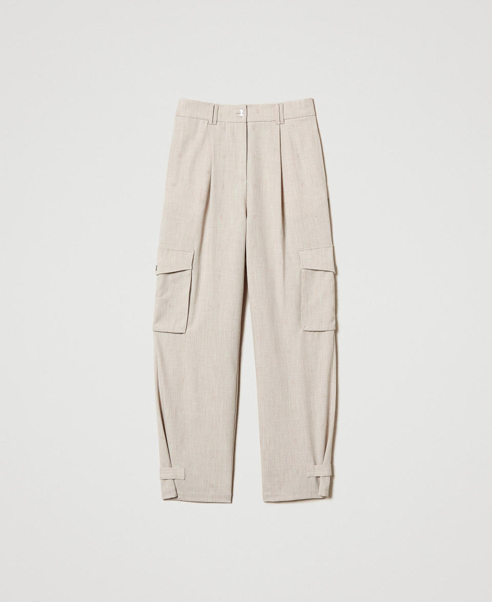 Twin Set Pantaloni cargo MYFO con ricamo Vendita Calda