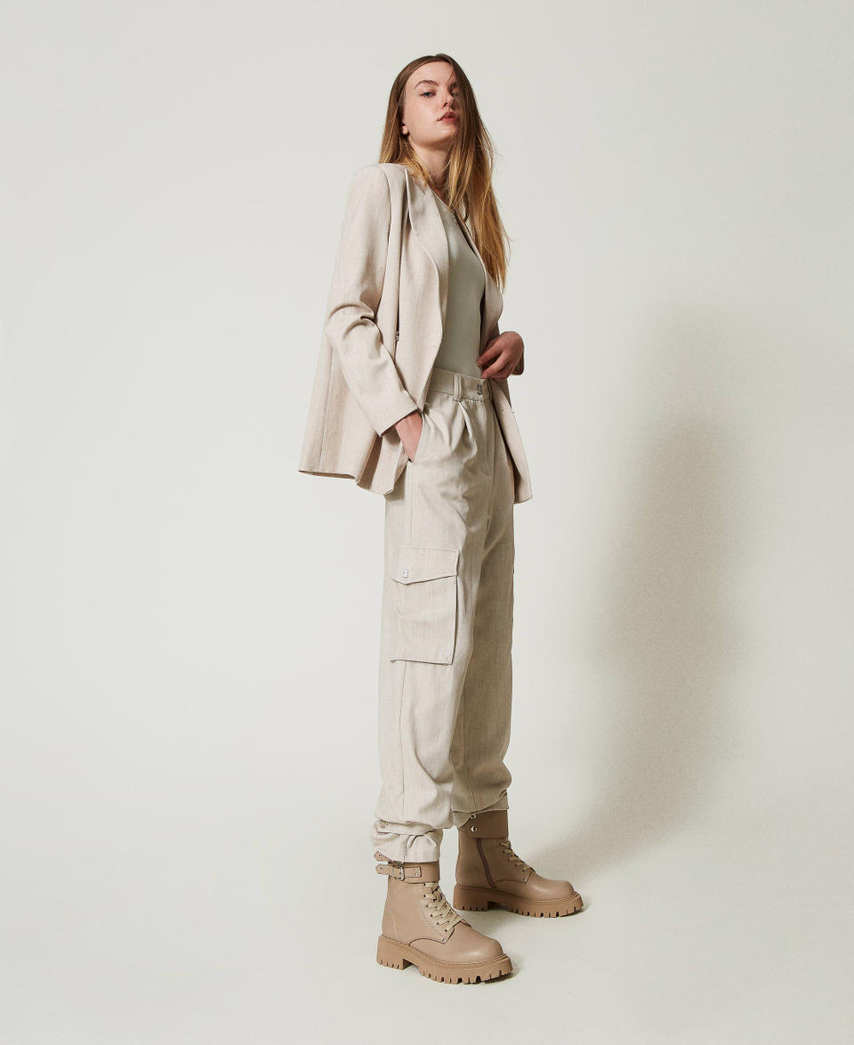 Twin Set Pantaloni cargo MYFO con ricamo Vendita Calda