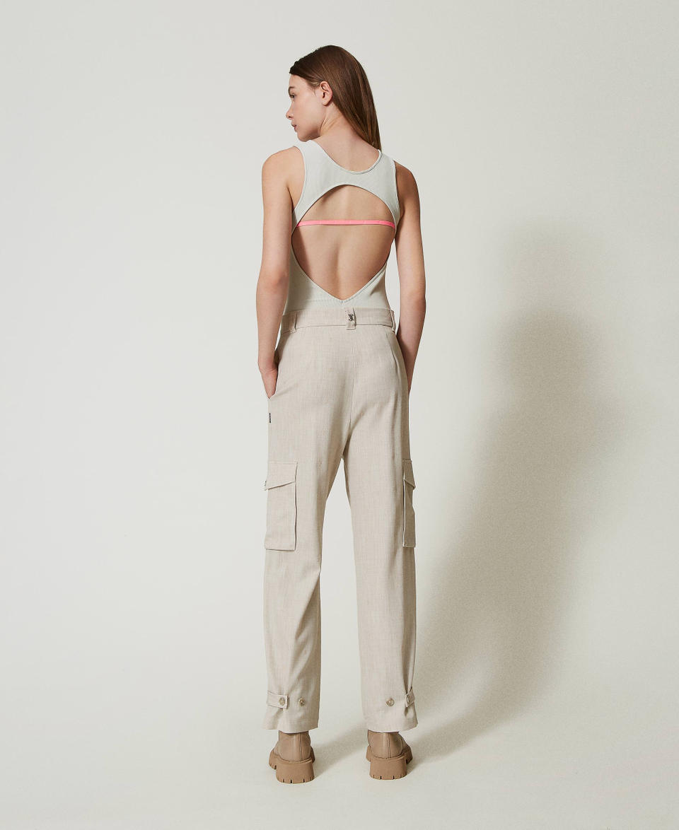 Twin Set Pantaloni cargo MYFO con ricamo Vendita Calda