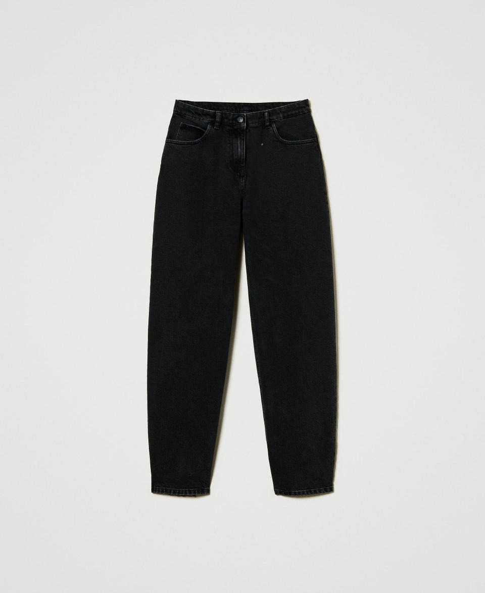 Twin Set Jeans nero carrot fit cinque tasche In Saldo