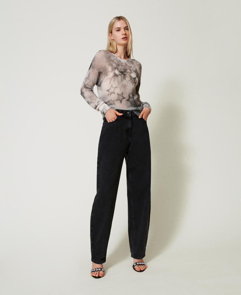 Twin Set Jeans nero carrot fit cinque tasche In Saldo