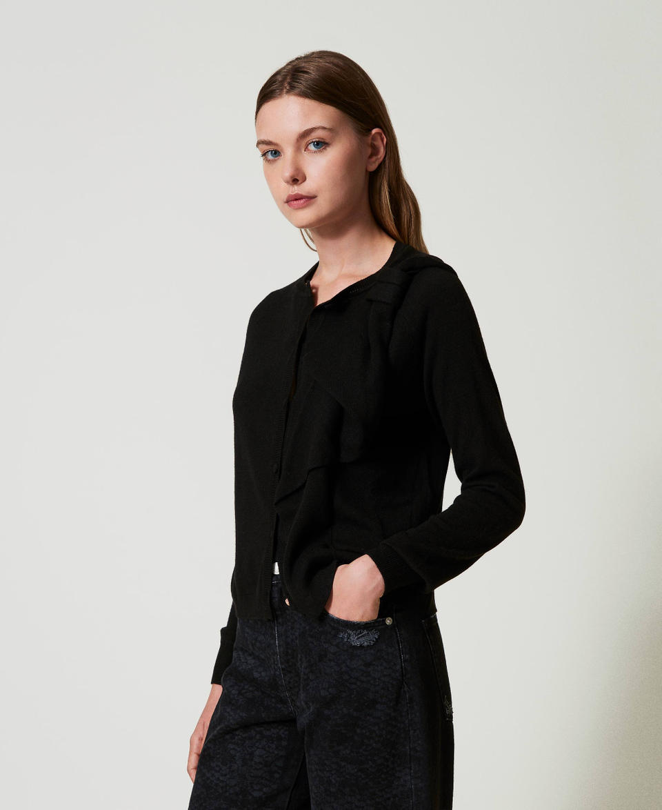 Twin Set Cardigan in misto lana con maxi fiocco Prezzo basso