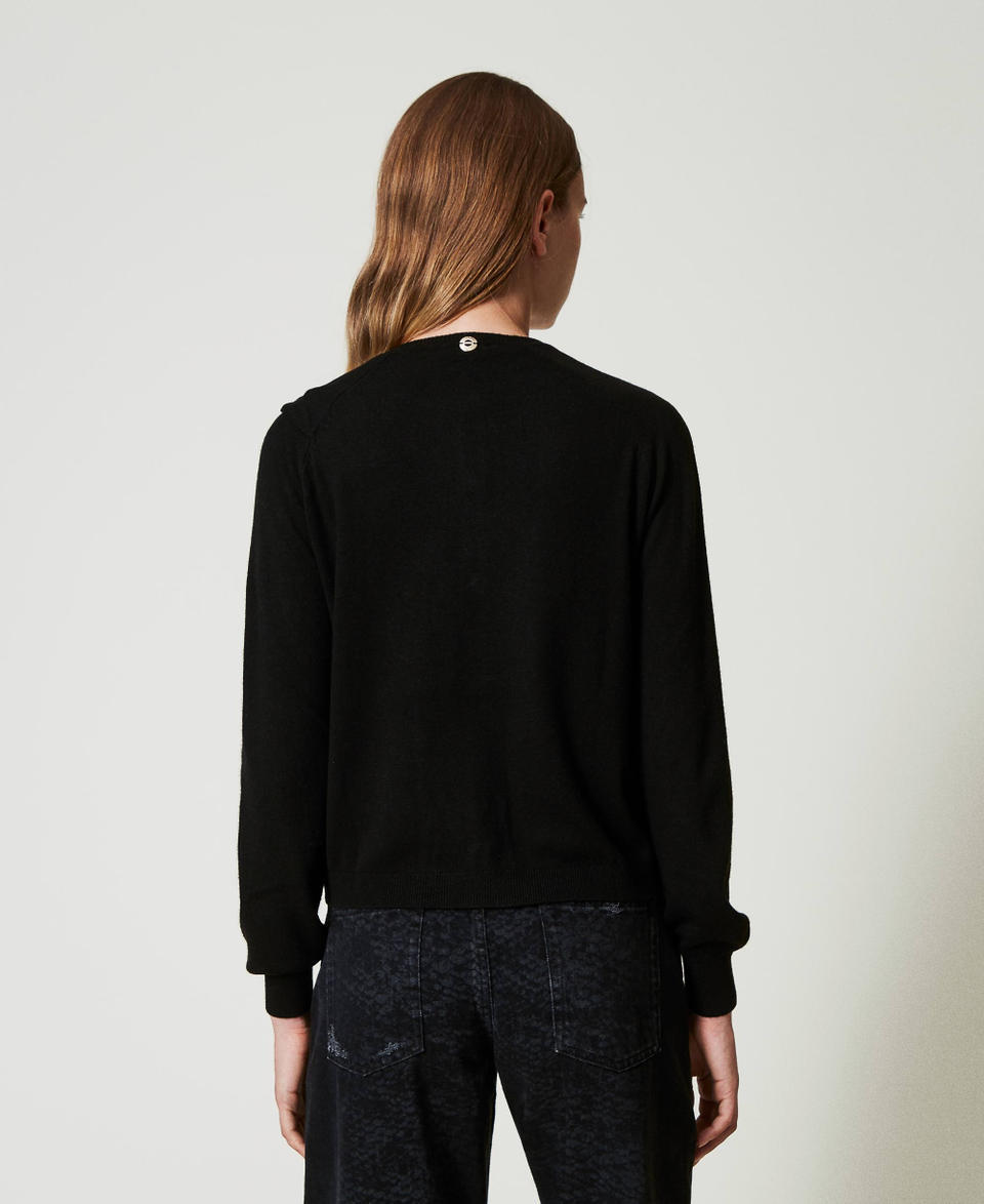 Twin Set Cardigan in misto lana con maxi fiocco Prezzo basso