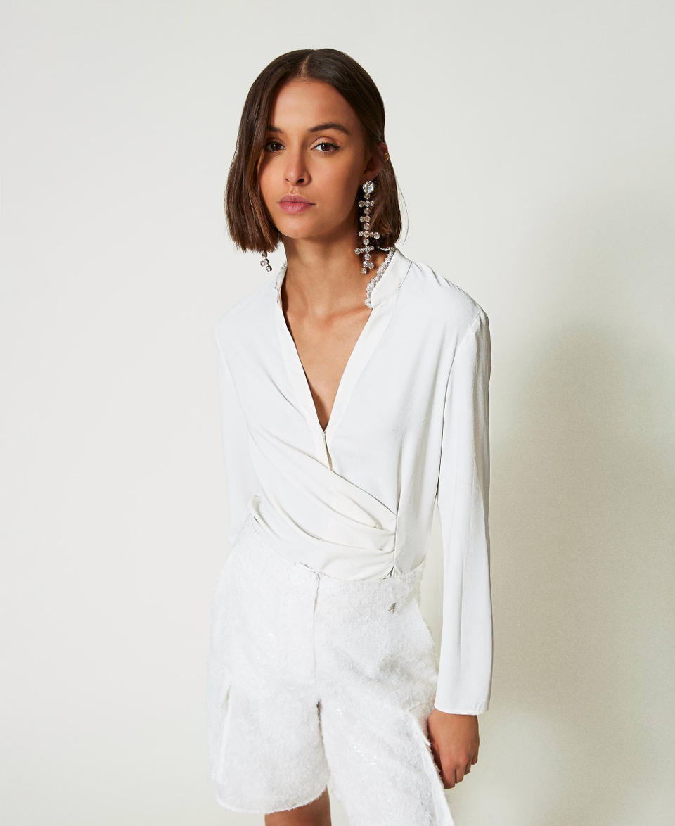 Twin Set Blusa in crêpe de Chine riciclato Moda