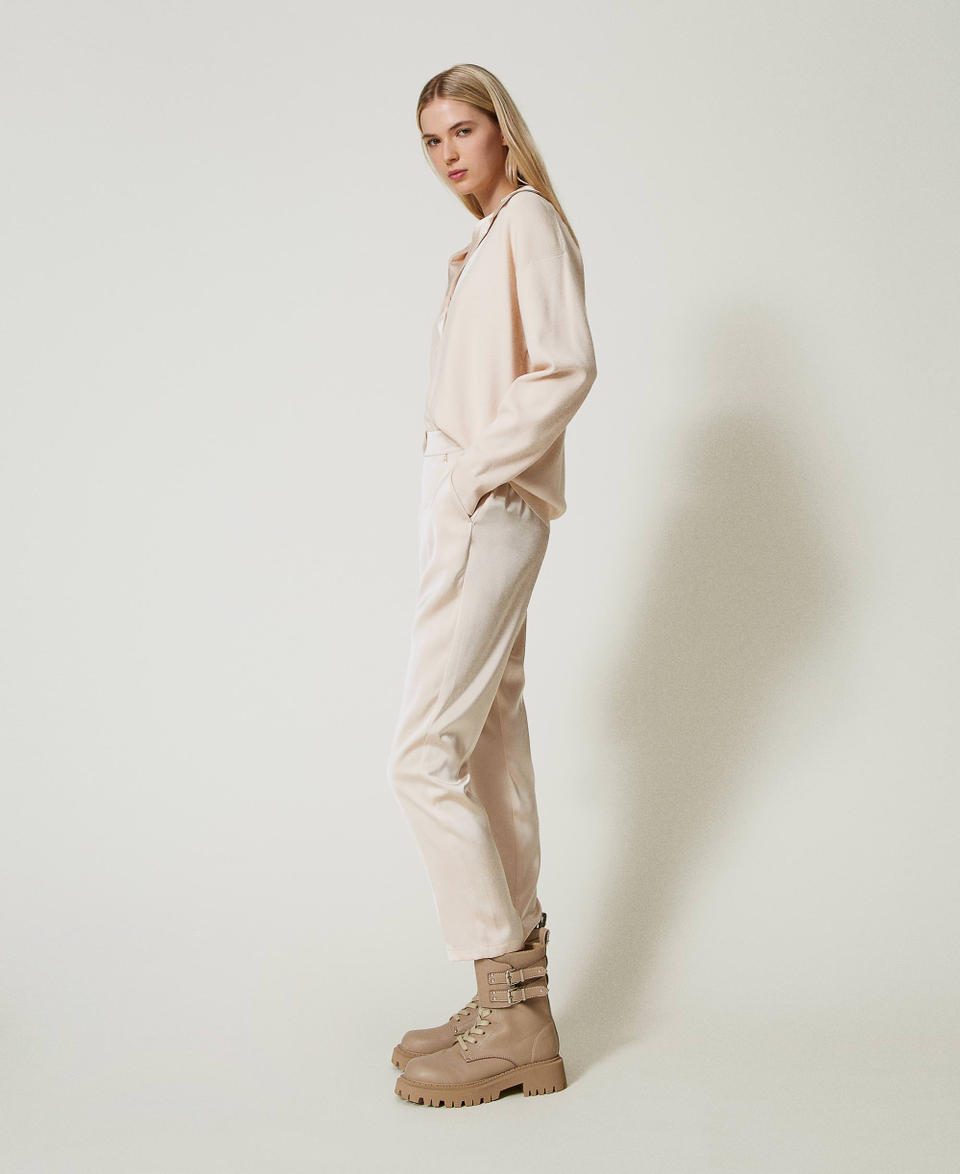 Twin Set Pantaloni a sigaretta in raso Italia