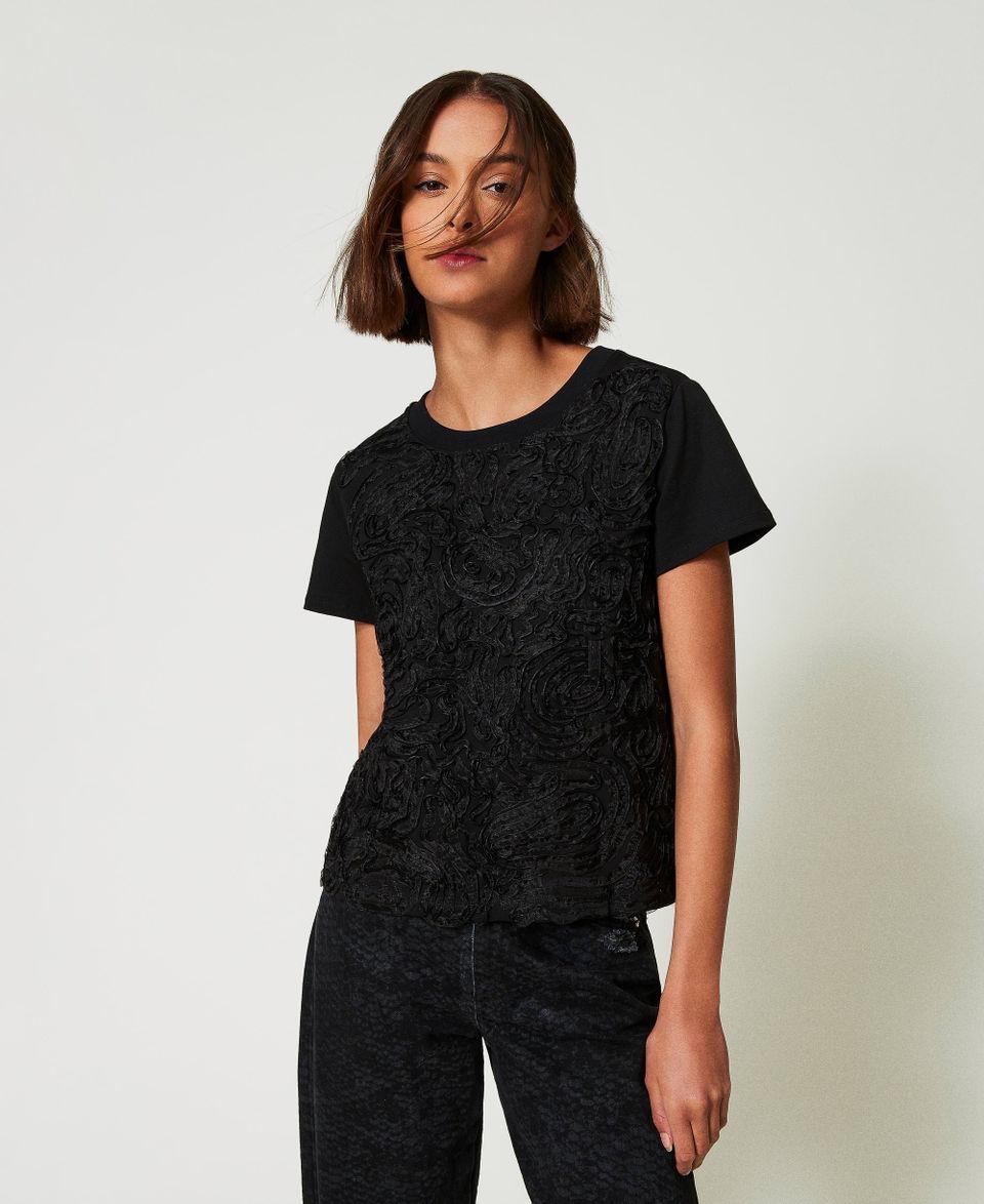 Twin Set T-shirt con ricami in organza Spedizione Gratuita