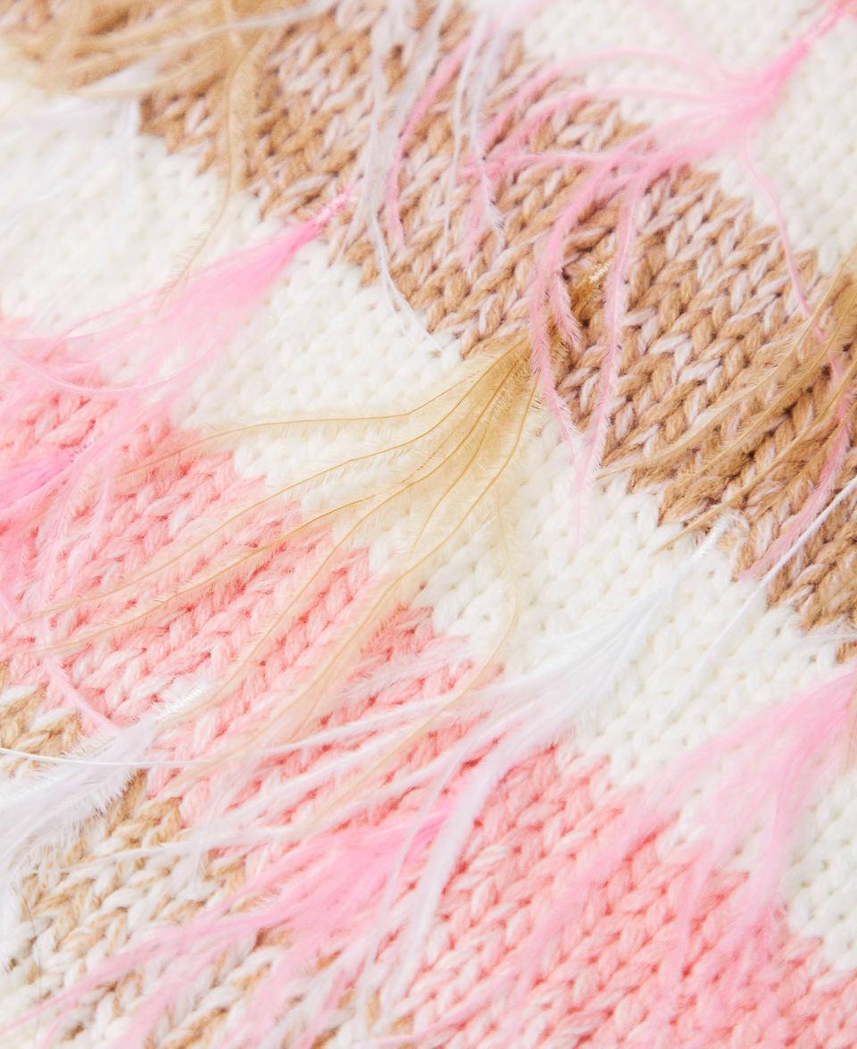 Twin Set Sciarpa jacquard con piume Qualità Garantita