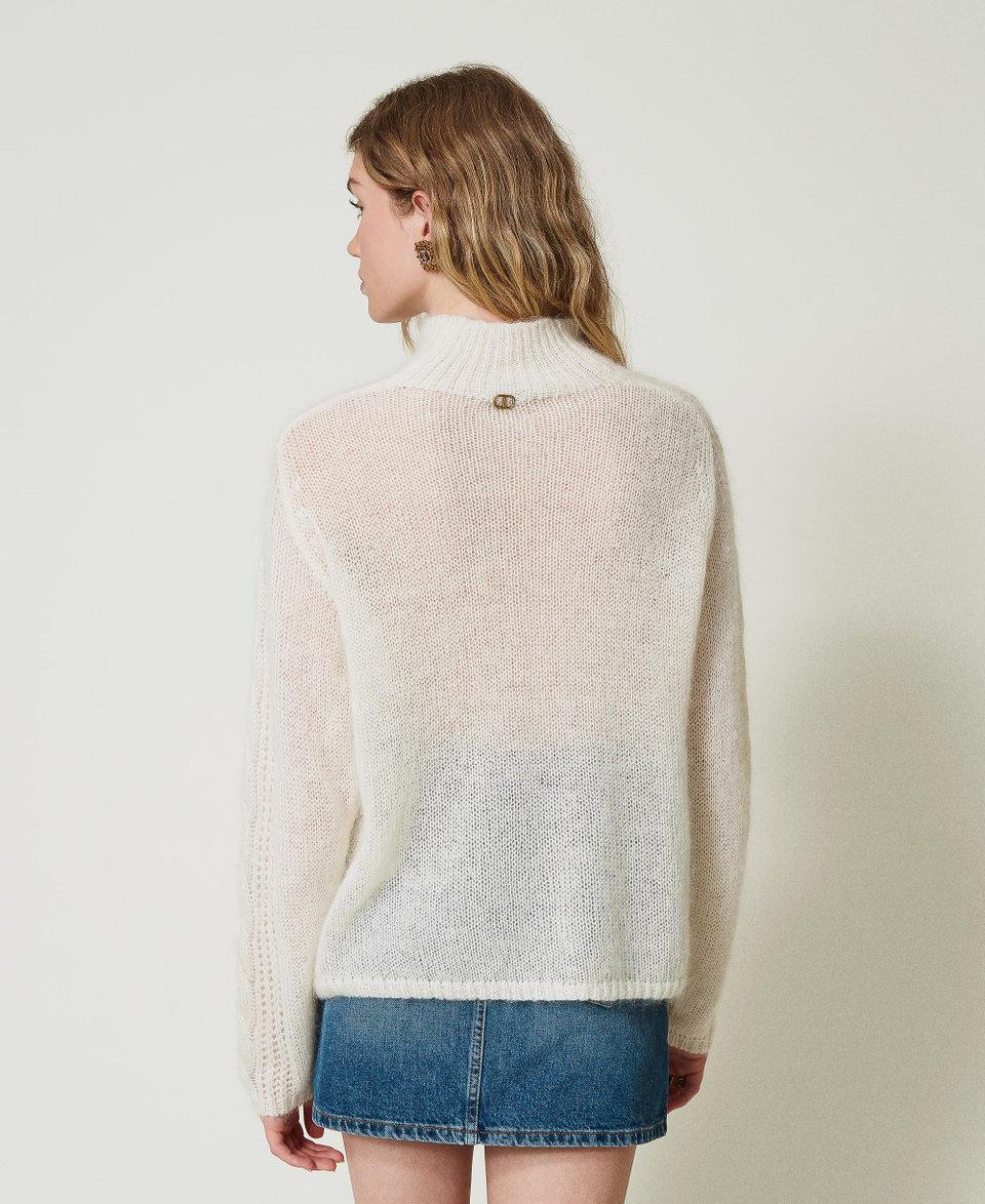 Twin Set Maglia lupetto in lana e mohair con pizzo Offerta speciale della fabbrica