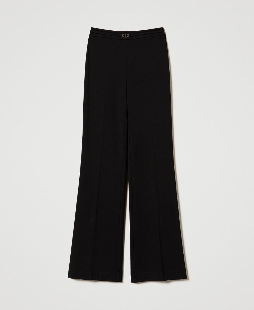Twin Set Pantaloni straight leg con cinturino Oval T Affare Del Giorno