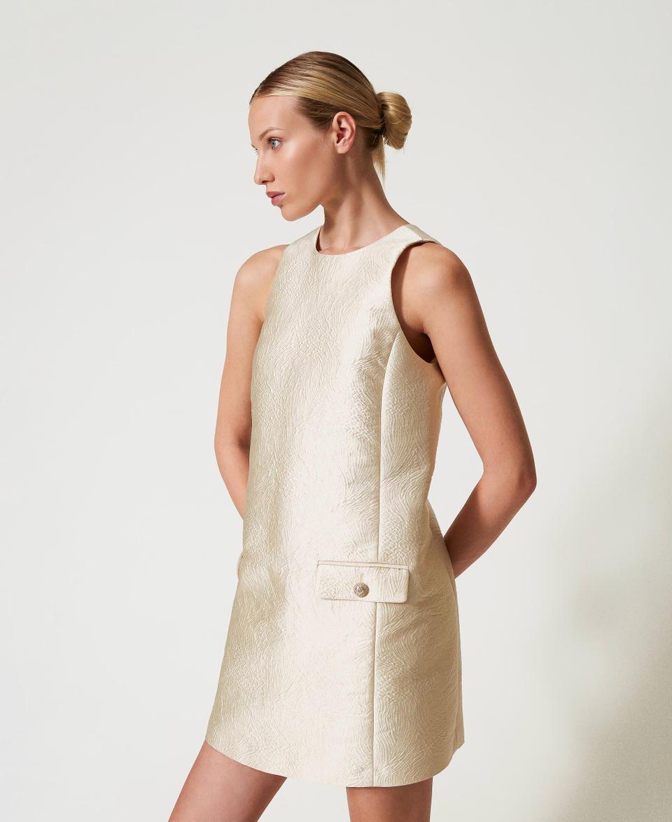 Twin Set Abito halter corto in broccato jacquard Offerta