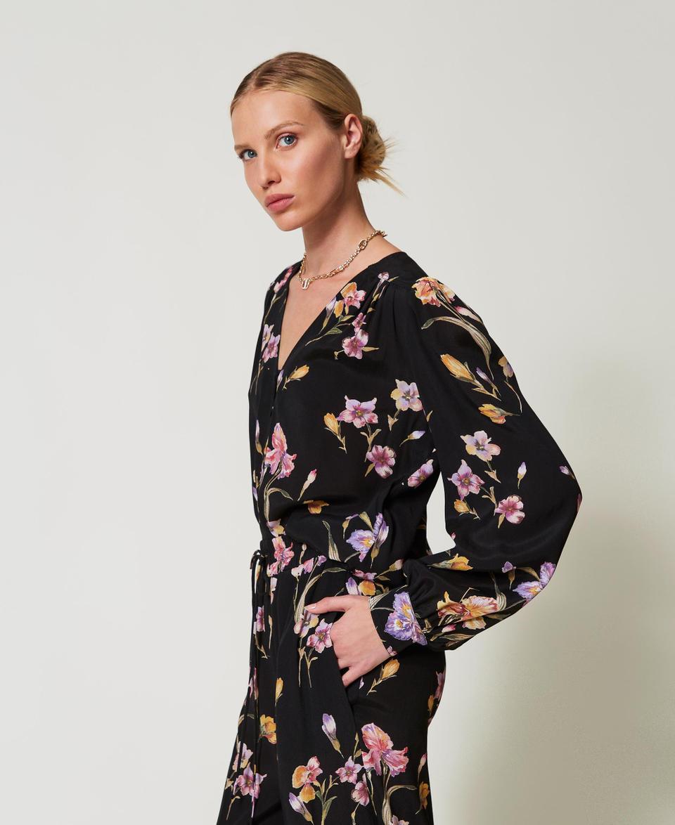 Twin Set Camicia in crêpe de Chine a fiori Online