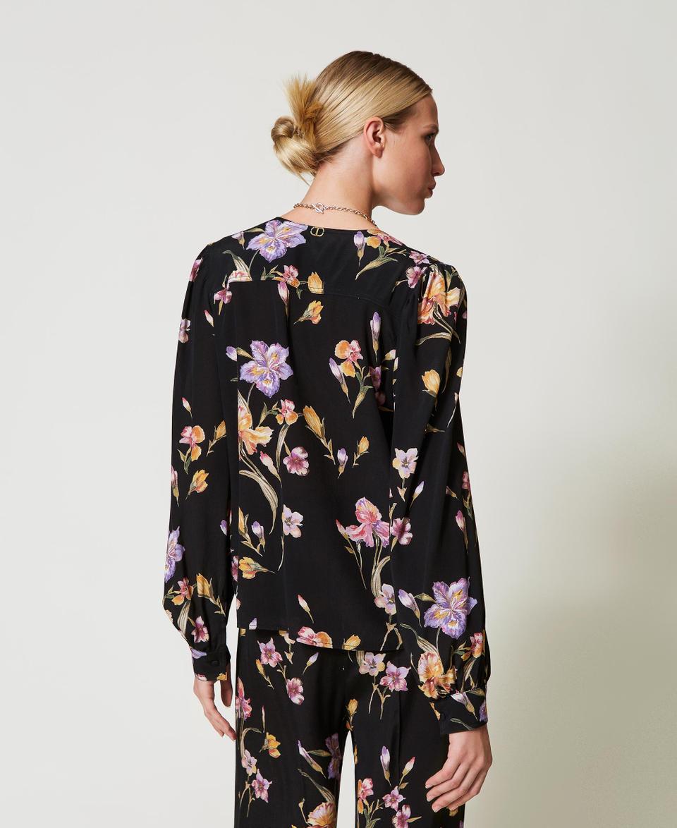 Twin Set Camicia in crêpe de Chine a fiori Online