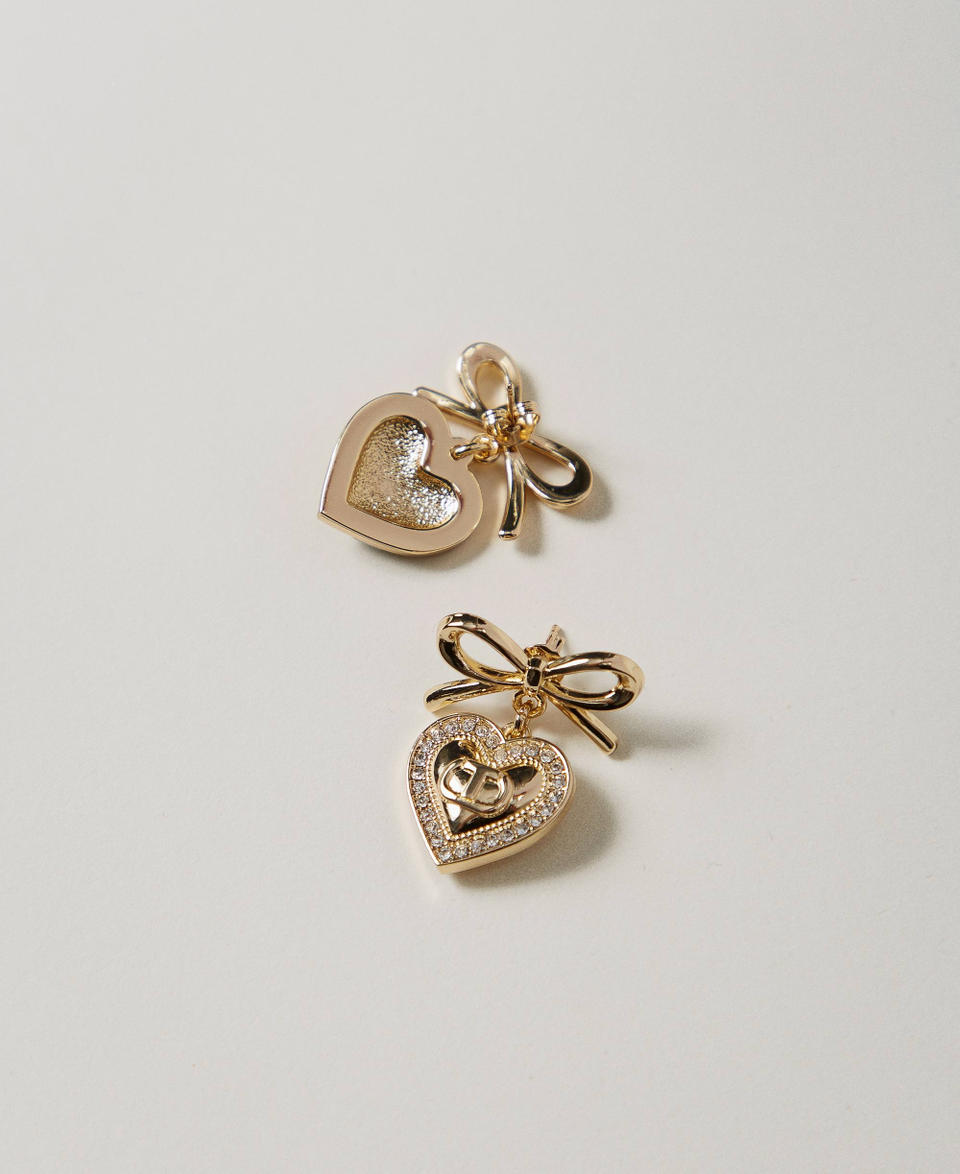 Twin Set Orecchini a cuore con strass e Oval T Offerte