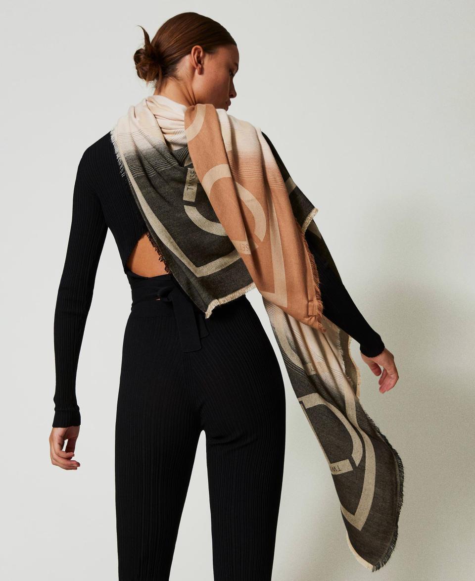 Twin Set Kefiah jacquard con Oval T Vendita Calda