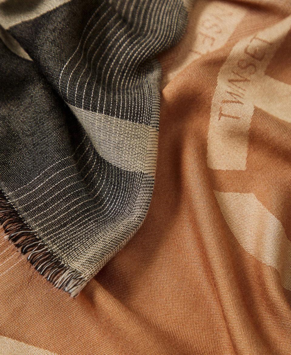 Twin Set Kefiah jacquard con Oval T Vendita Calda