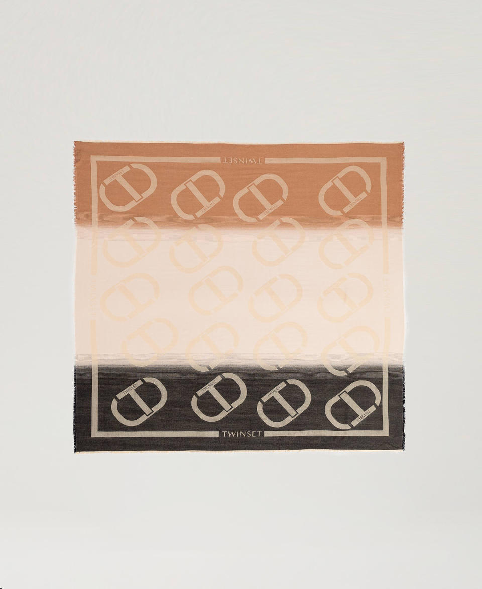 Twin Set Kefiah jacquard con Oval T Vendita Calda