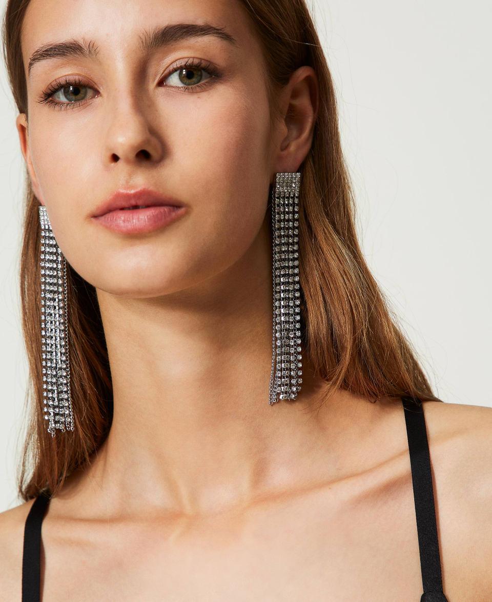 Twin Set Orecchini con frange di strass In Saldo