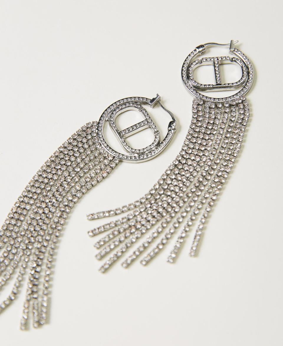 Twin Set Orecchini con Oval T e frange strass Acquista Ora