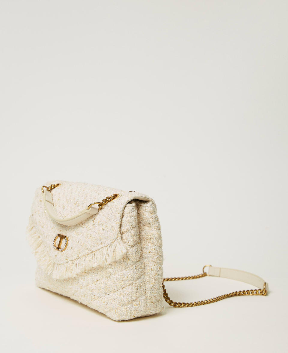 Twin Set Borsa a tracolla 'Dreamy' media in tweed Sconto