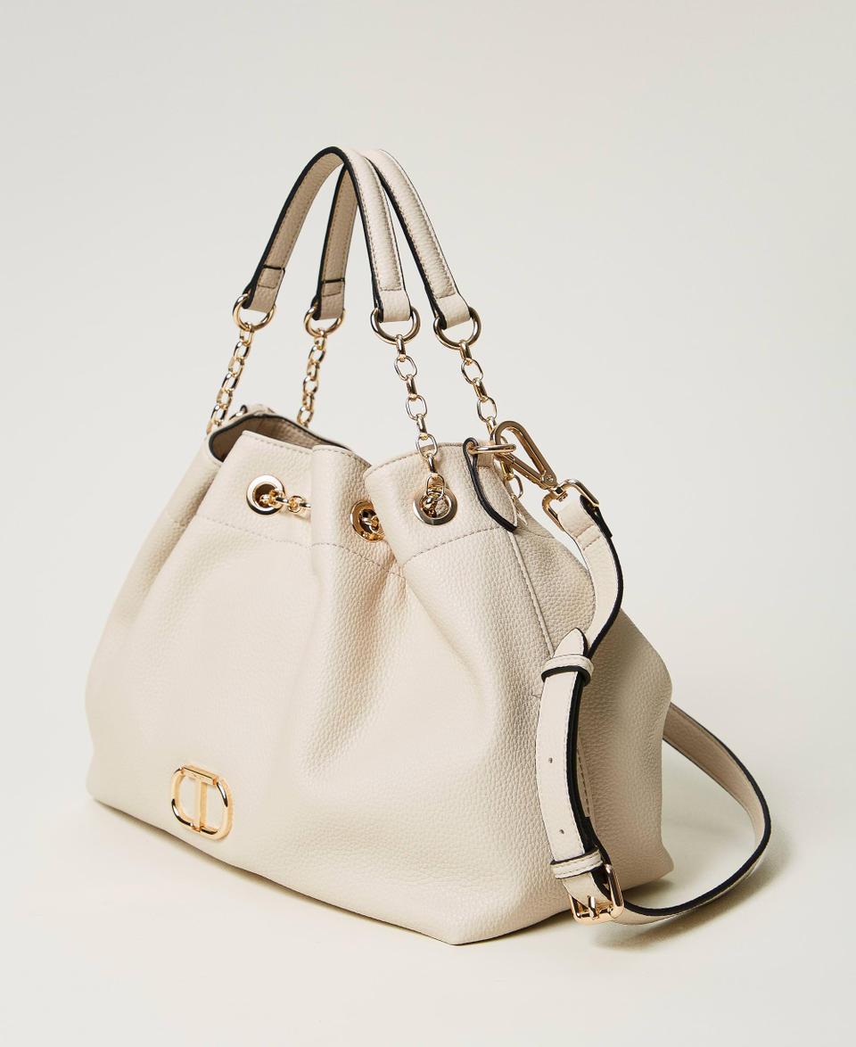 Twin Set Borsa shopper con Oval T e manici coulisse Novità