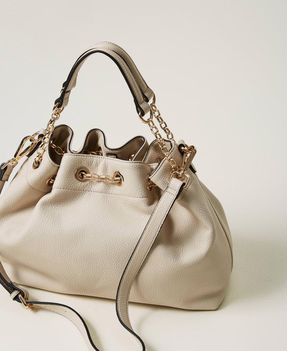 Twin Set Borsa shopper con Oval T e manici coulisse Novità