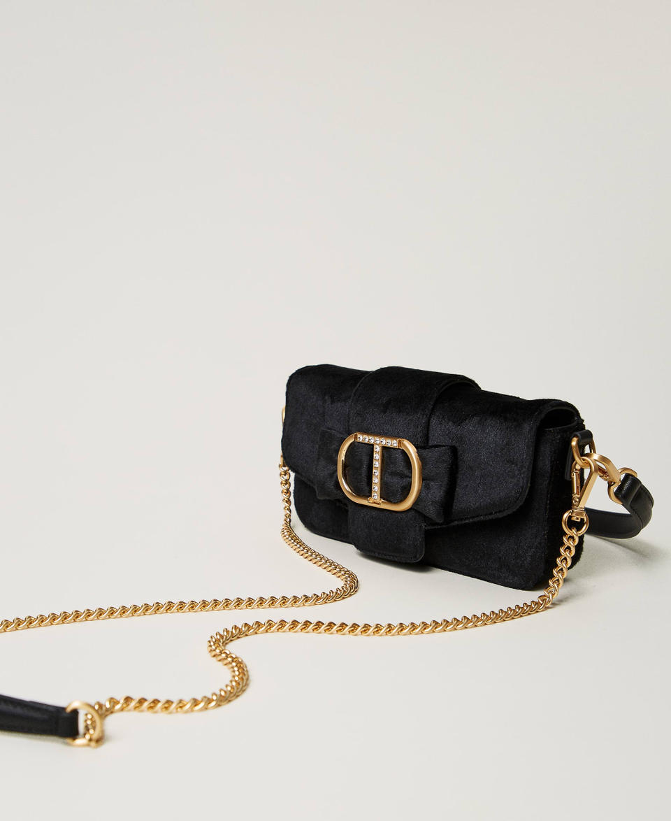 Twin Set Borsa a tracolla 'Amie' piccola in velluto ricamato Presa