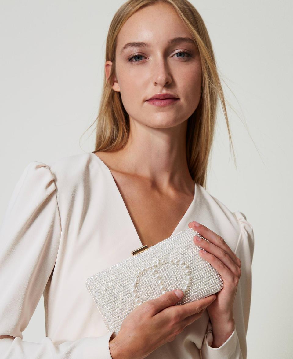 Twin Set Clutch con perle e Oval T Negozio