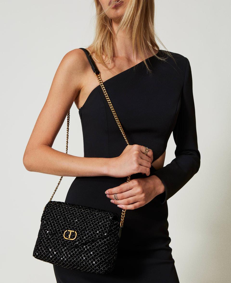 Twin Set Borsa a tracolla 'Dreamy' piccola in velluto ricamato Promozione Limitata