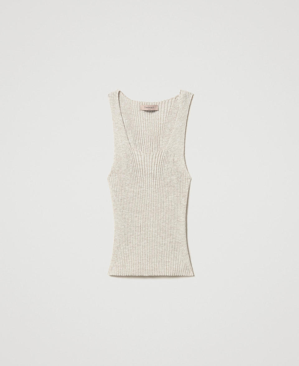 Twin Set Top in maglia di misto lino Affare Del Giorno