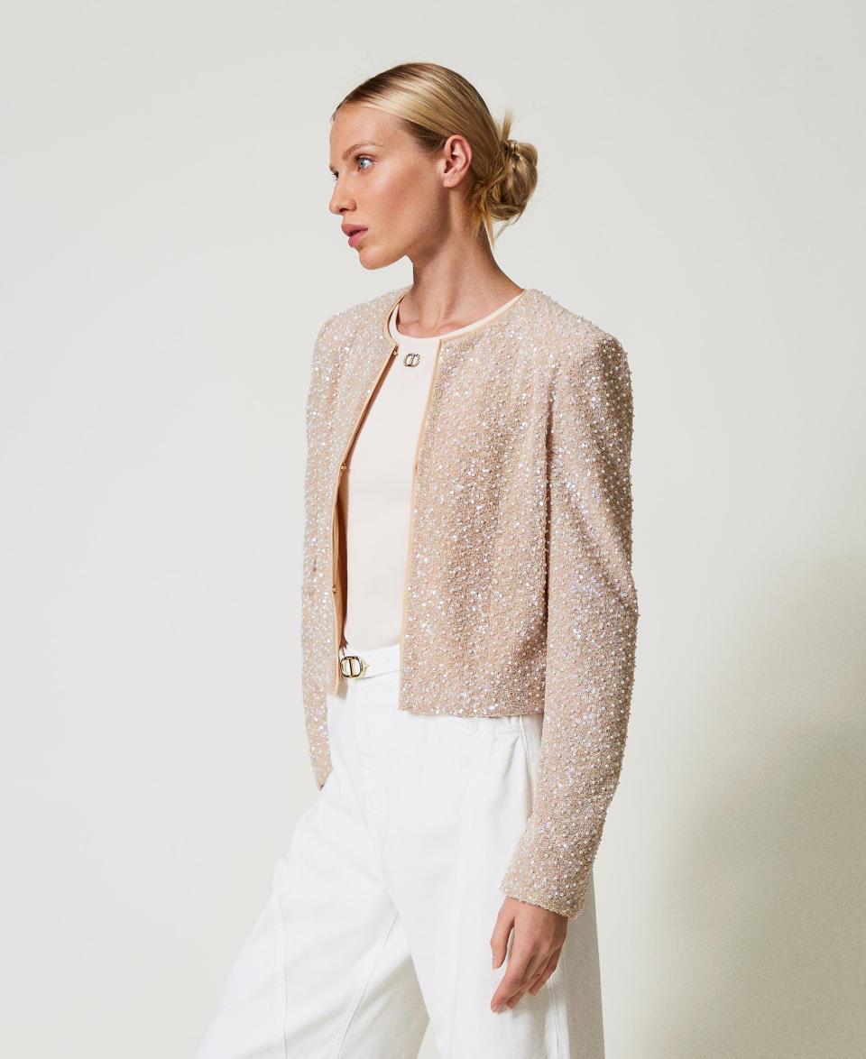 Twin Set Giacca con paillettes e perle Sottocosto