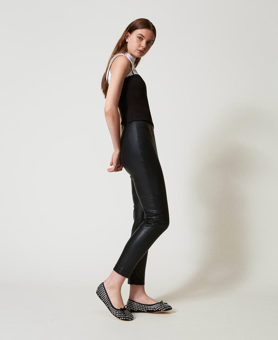 Twin Set Leggings effetto pelle Sconto