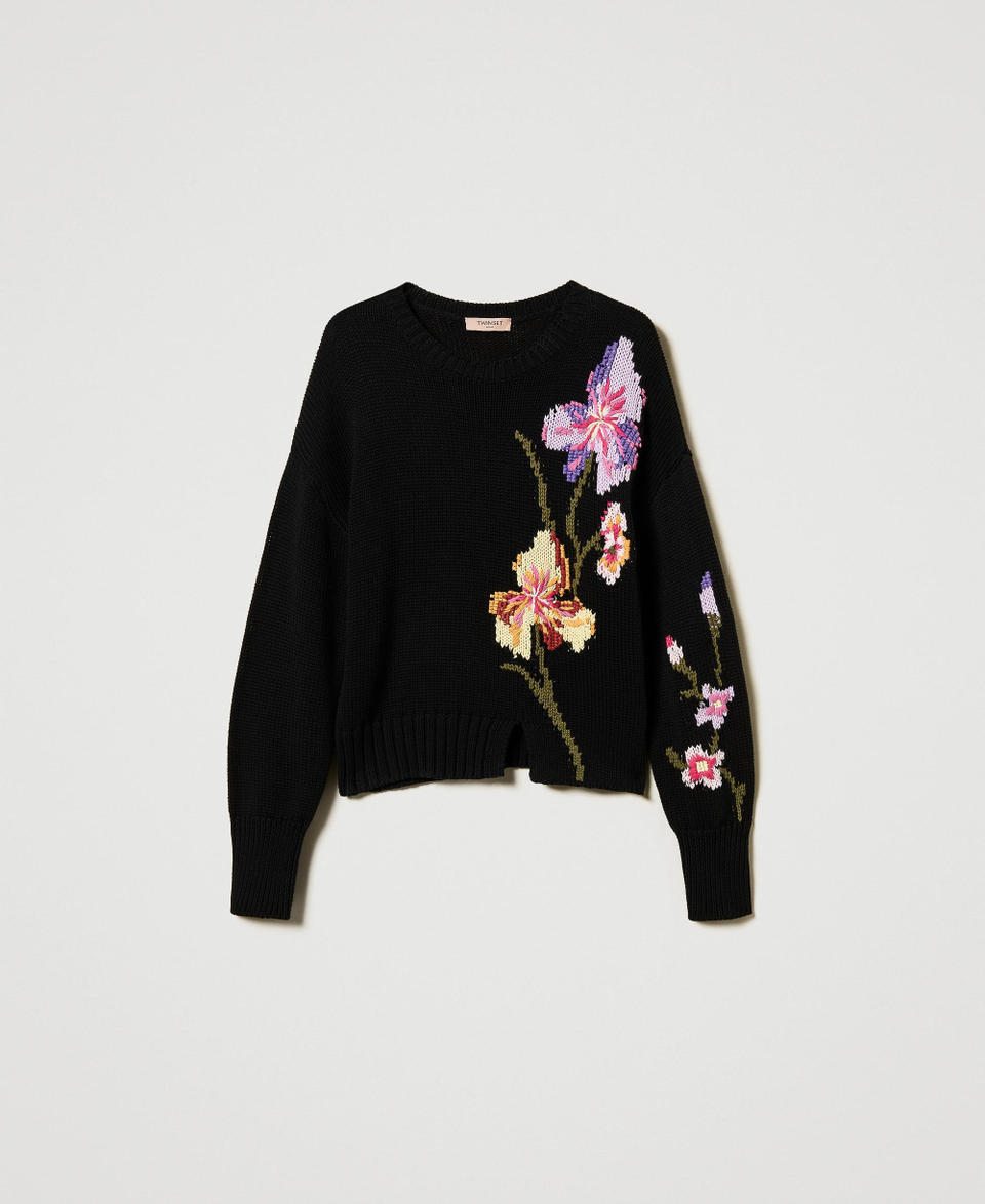 Twin Set Maglia con fiori e ricamo a mano Economico