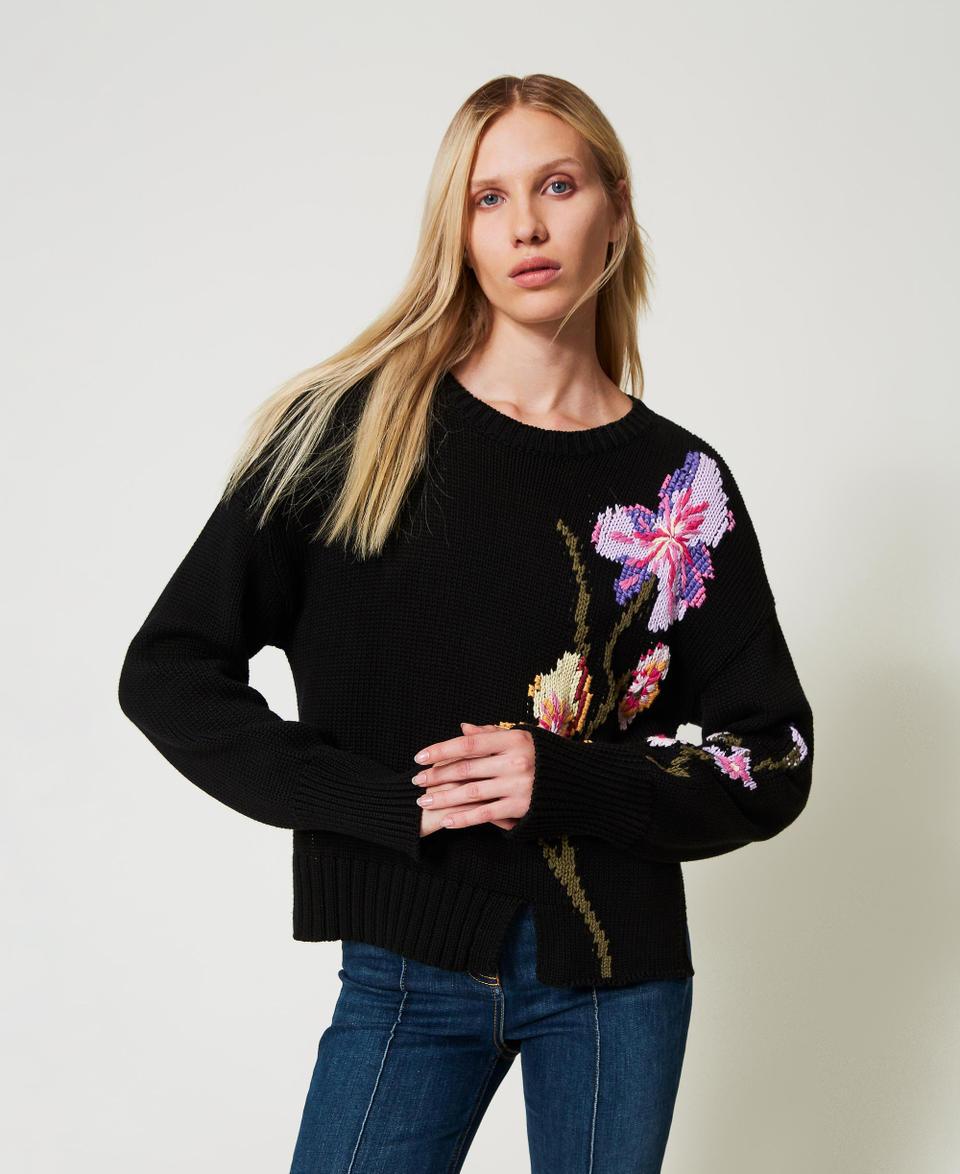 Twin Set Maglia con fiori e ricamo a mano Economico