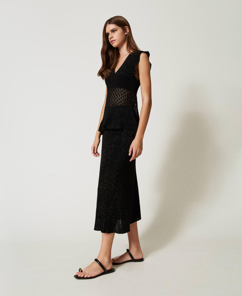 Twin Set Gonna longuette in maglia lurex Offerte