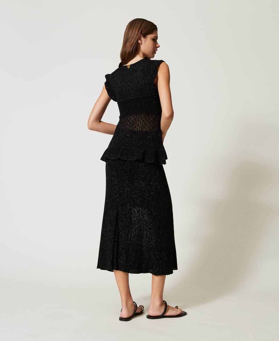 Twin Set Gonna longuette in maglia lurex Offerte