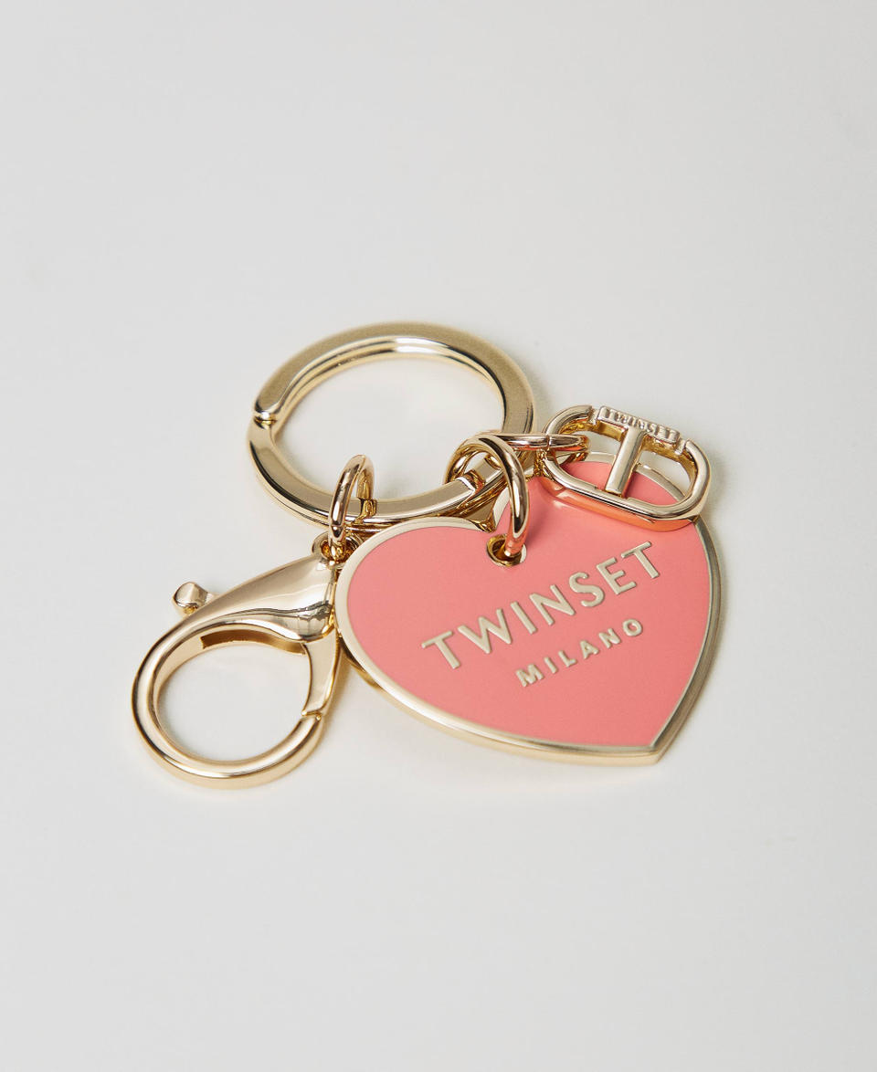 Twin Set Portachiavi a cuore con logo Saldi Di Fabbrica