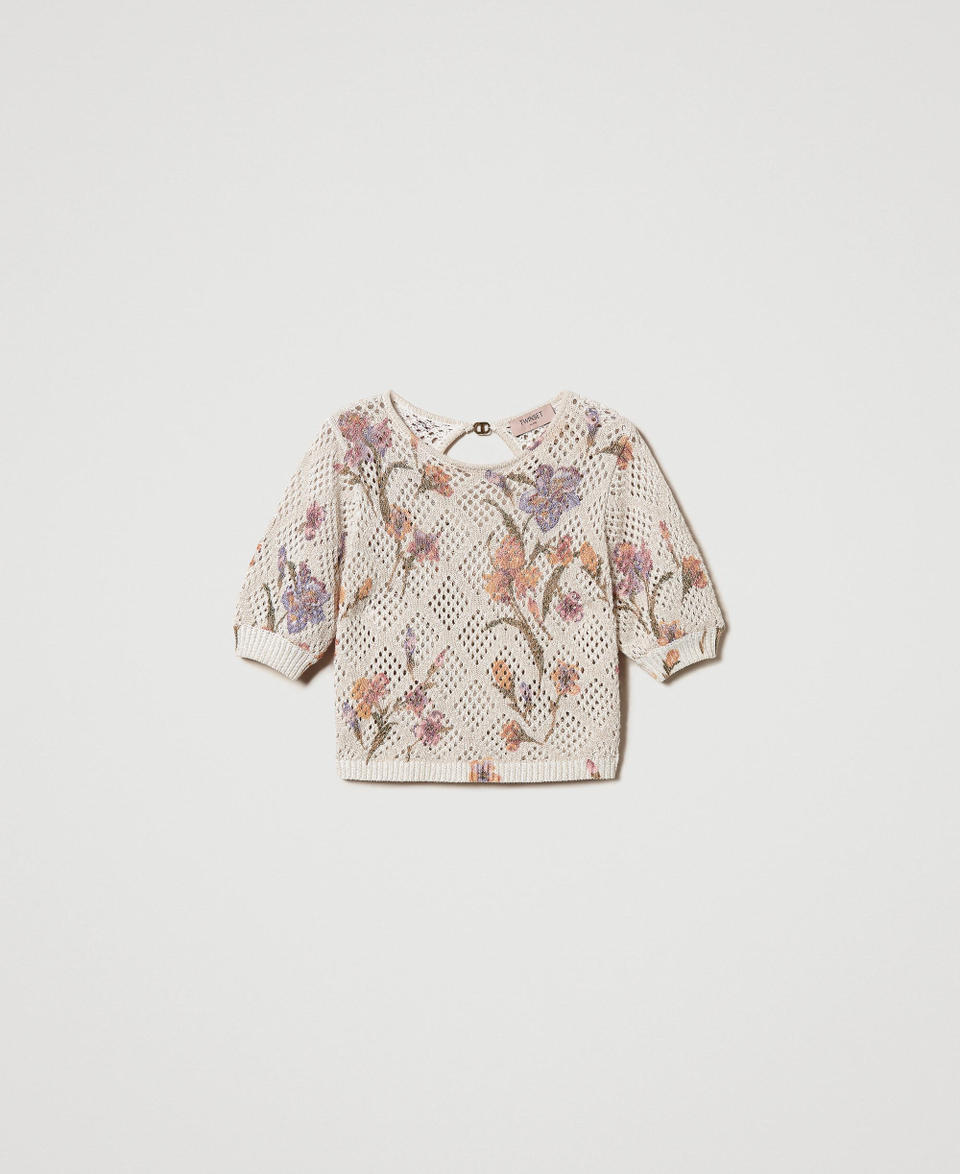Twin Set Maglia a rete con stampa a fiori I Più Venduti