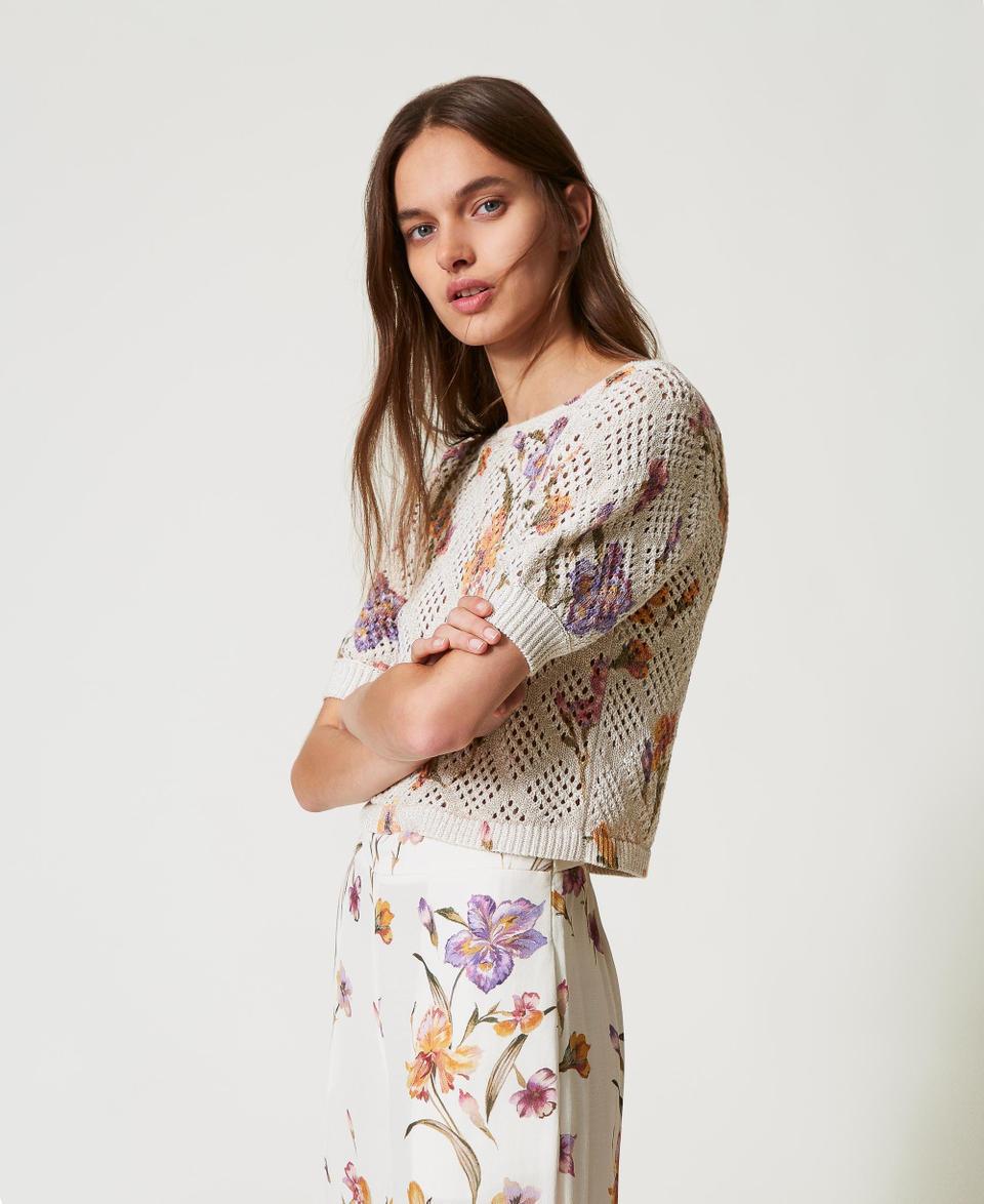 Twin Set Maglia a rete con stampa a fiori I Più Venduti