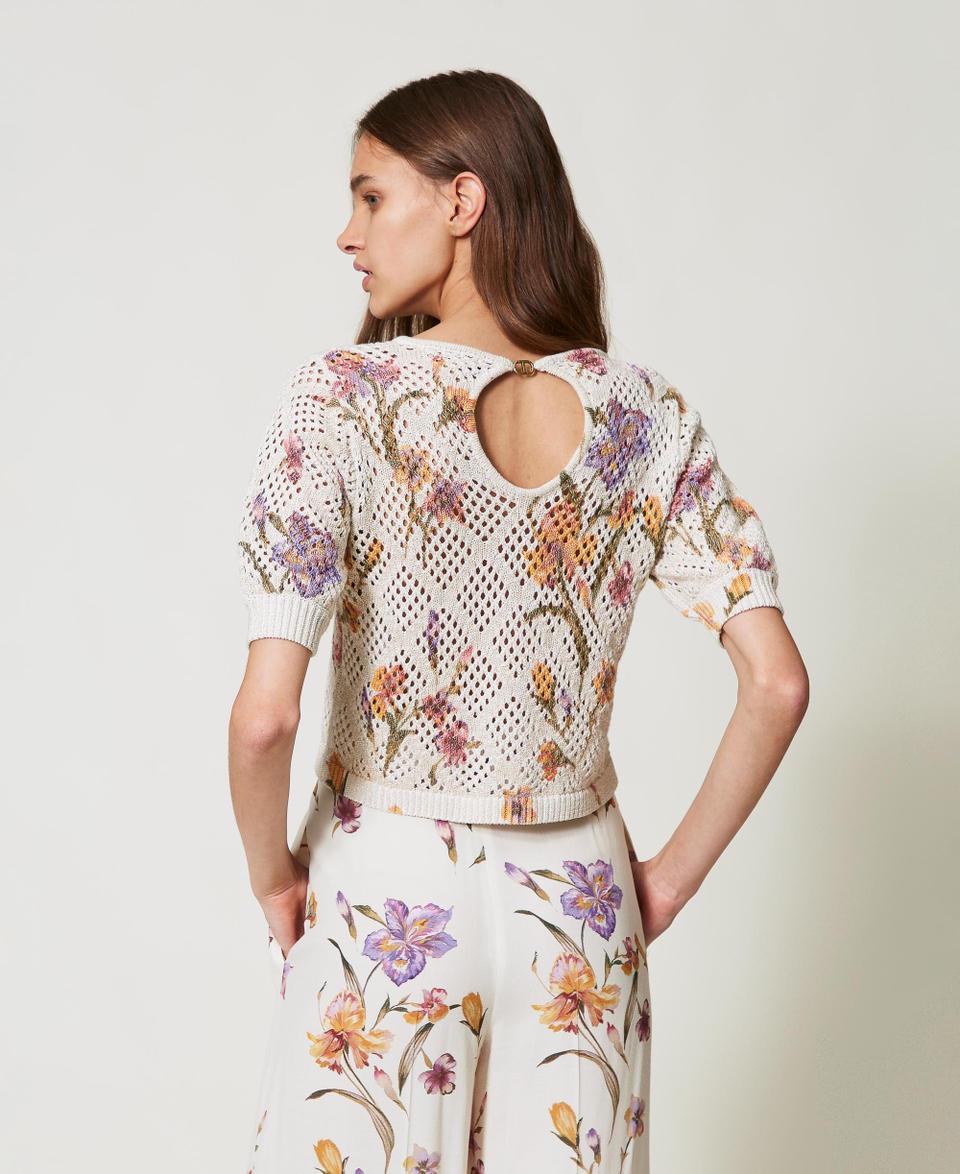 Twin Set Maglia a rete con stampa a fiori I Più Venduti