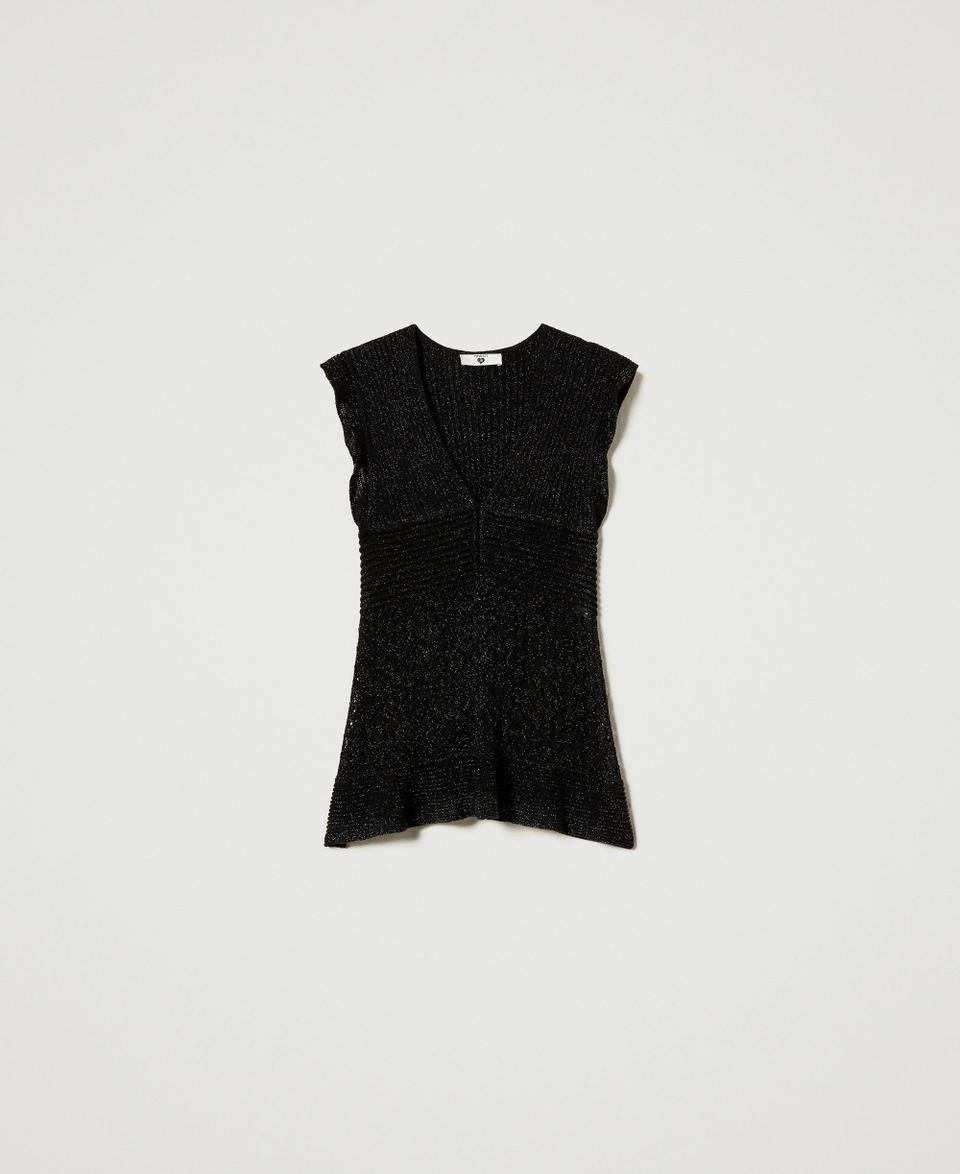 Twin Set Maglia in filato lurex con volant Negozio