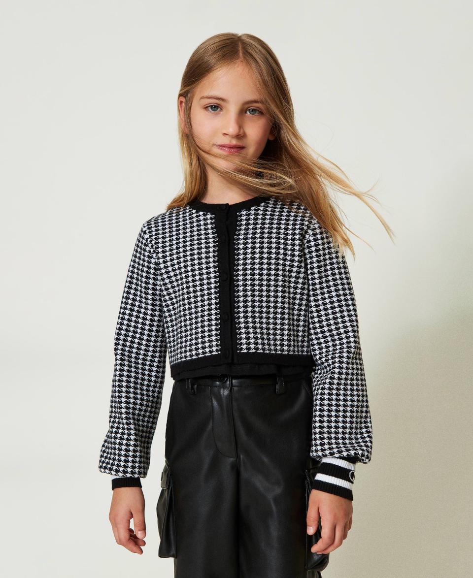 Twin Set Giacca in maglia jacquard pied de poule Vendita Calda