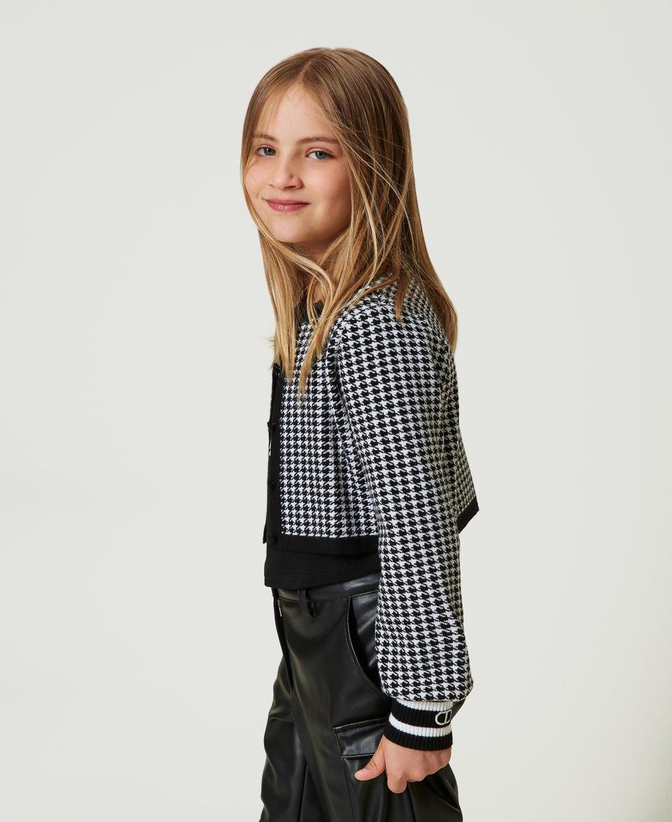 Twin Set Giacca in maglia jacquard pied de poule Vendita Calda